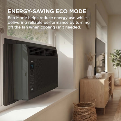 5,000 BTU Window Air Conditioner (Black) - 150 Sq Ft, LED Display, Included Remote, Compact, Dorm Friendly - W5W3M-B