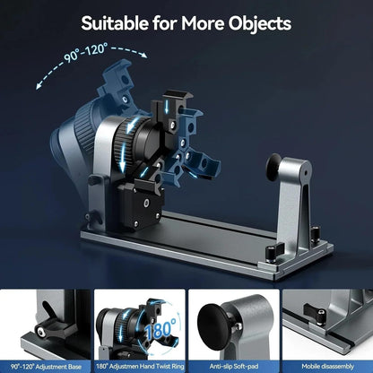 MD18 Rotary Roller, 3-In-1 Accessory Kit for K15 Pro A1 L8 Z6 JL9, Cylindrical Craft Engraver for Cups Bottles Rings Baseball Bat
