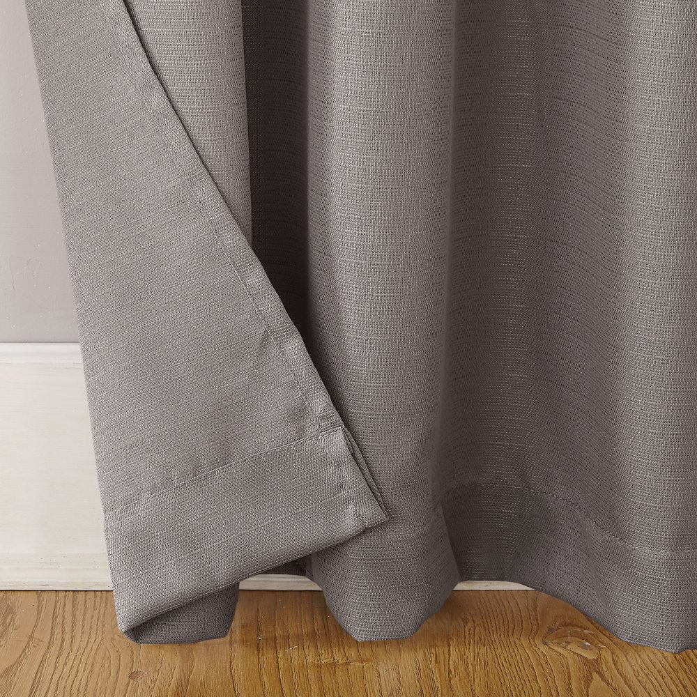 Textured Solid Rod Pocket Curtain Panel, 38" X 84", Gray