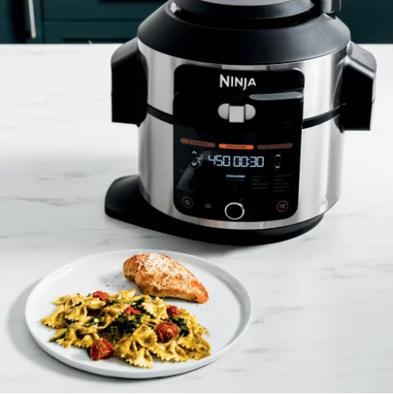 Ninja OL500 Foodi 6.5 Qt. 13-In-1 Pressure Cooker Steam Fryer /Pressure Cooker/Recipes,* Silver/Black*