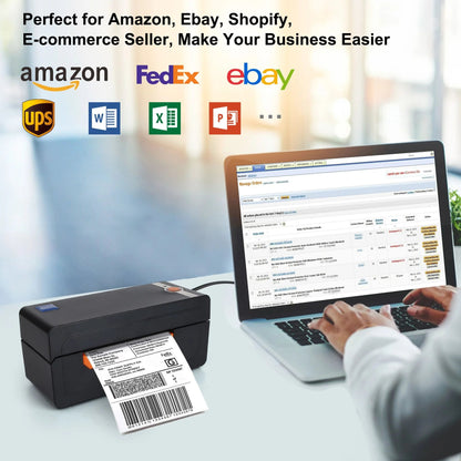 Thermal Label Printer, 4X6 Shipping Label Printer with Holder, High Speed