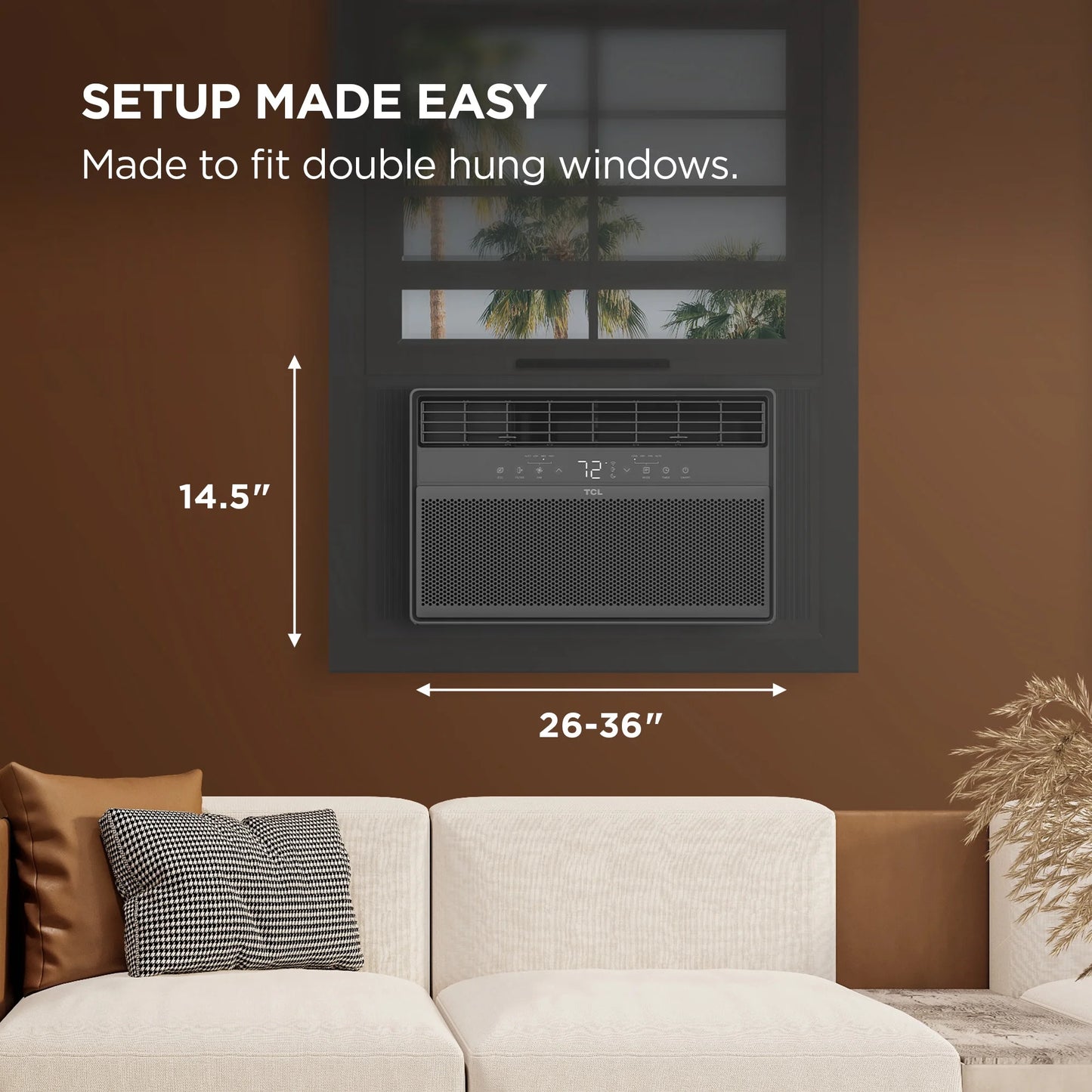 8,000 BTU Smart Inverter Window Air Conditioner (Black) - 350 Sq Ft with up to 49% Energy Savings, Quiet Cooling Tech, 3-In-1 Cooling, Fan & Dehumidifier, Matter Wi-Fi, Remote Control - W8WC72-B