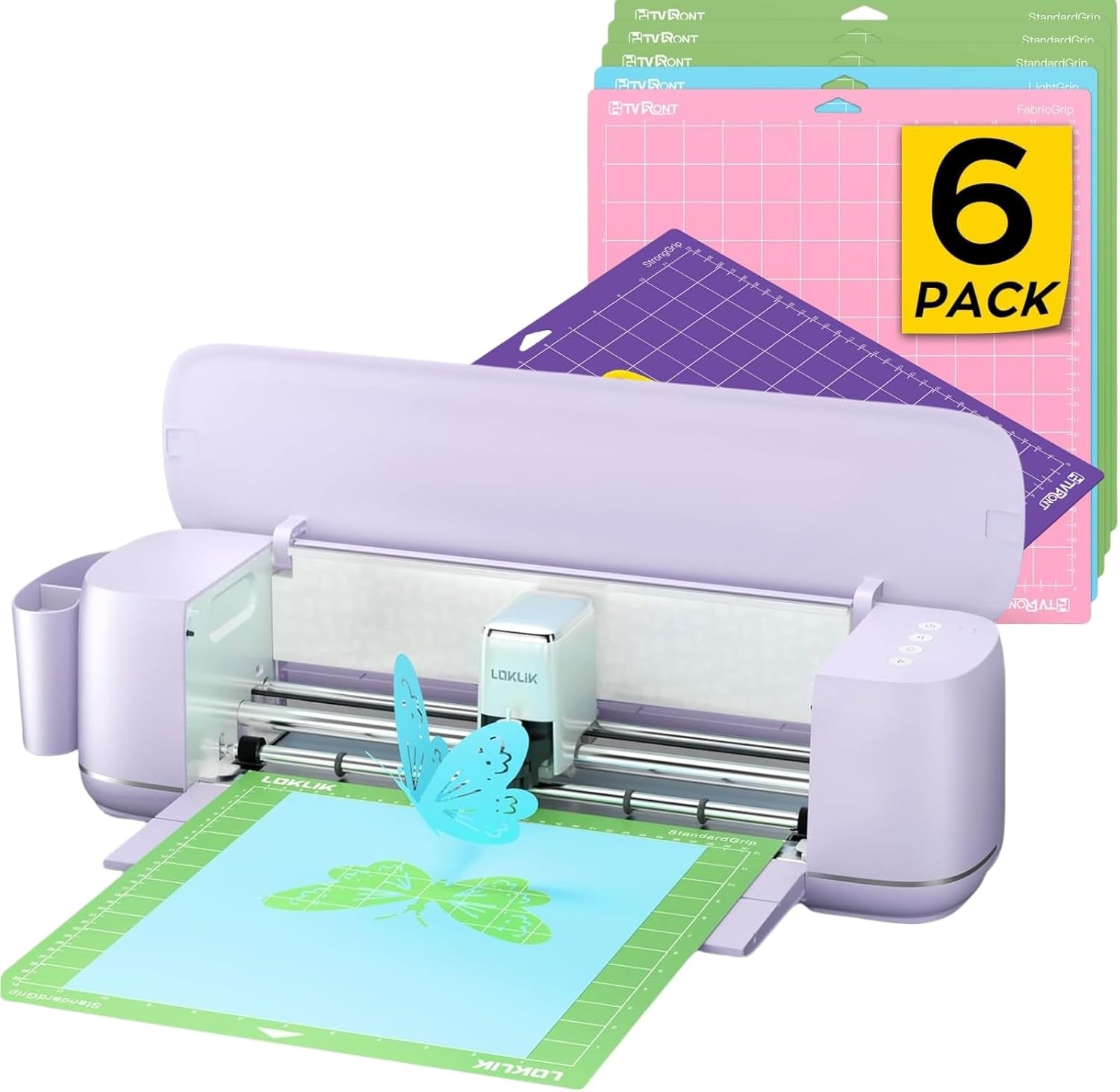 Loklik Cutting Machine 2 & Cutting Mat, 6 Pack Cutting Mat 12X12