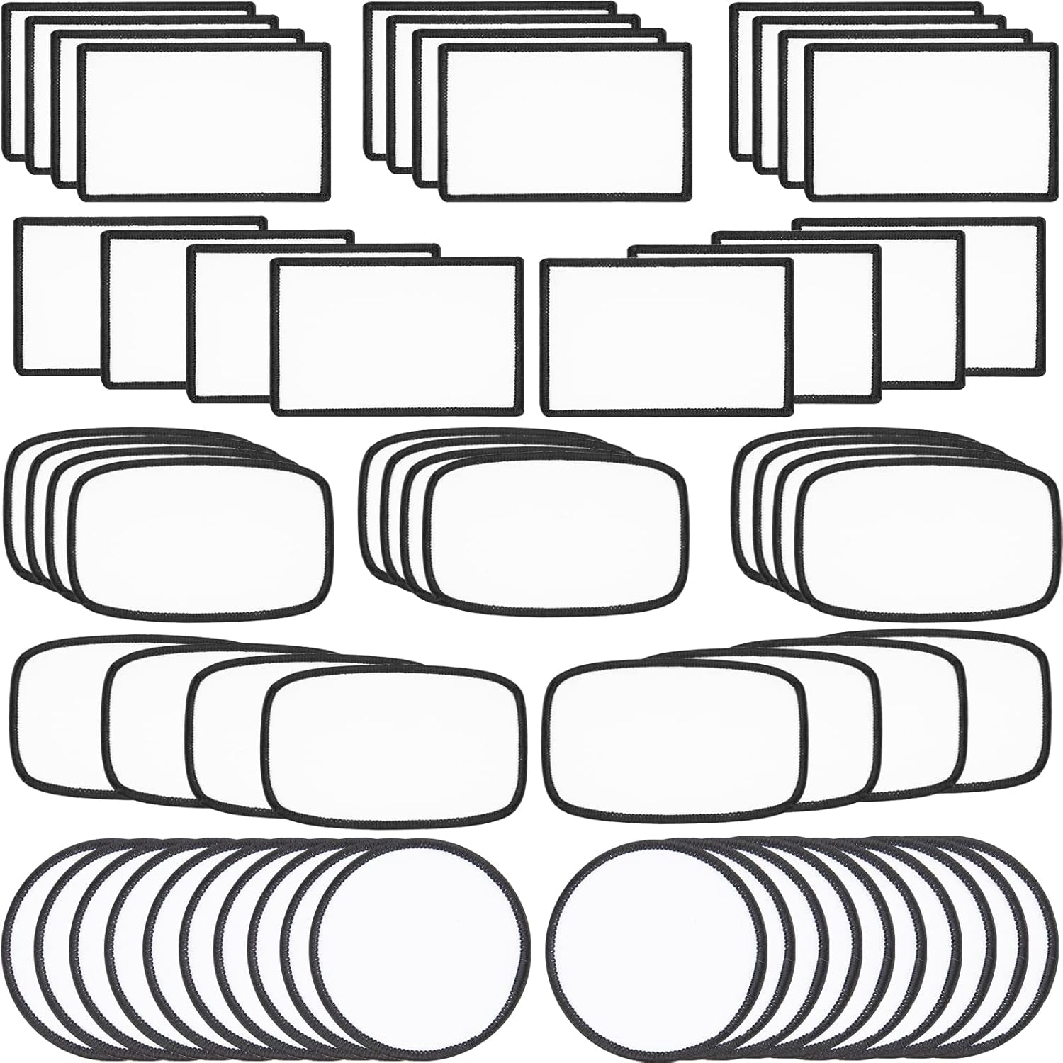 60 Pcs Sublimation Patches - Iron on Blank Patches for DIY Crafts Hats Caps Backpack Uniforms