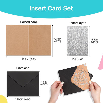 Insert Card Set for S501 Viny Cutter, 16 Pieces with Envelopes Insert Cards and Folding Cards, Create Event Cards for Parties, Weddings, Holidays, Scrapbooks & Keepsakes