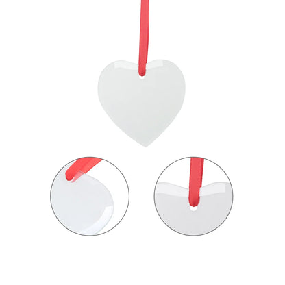 Sublimation Blanks Ornament Glass Frosted 3" Heart Shaped 48 PCS