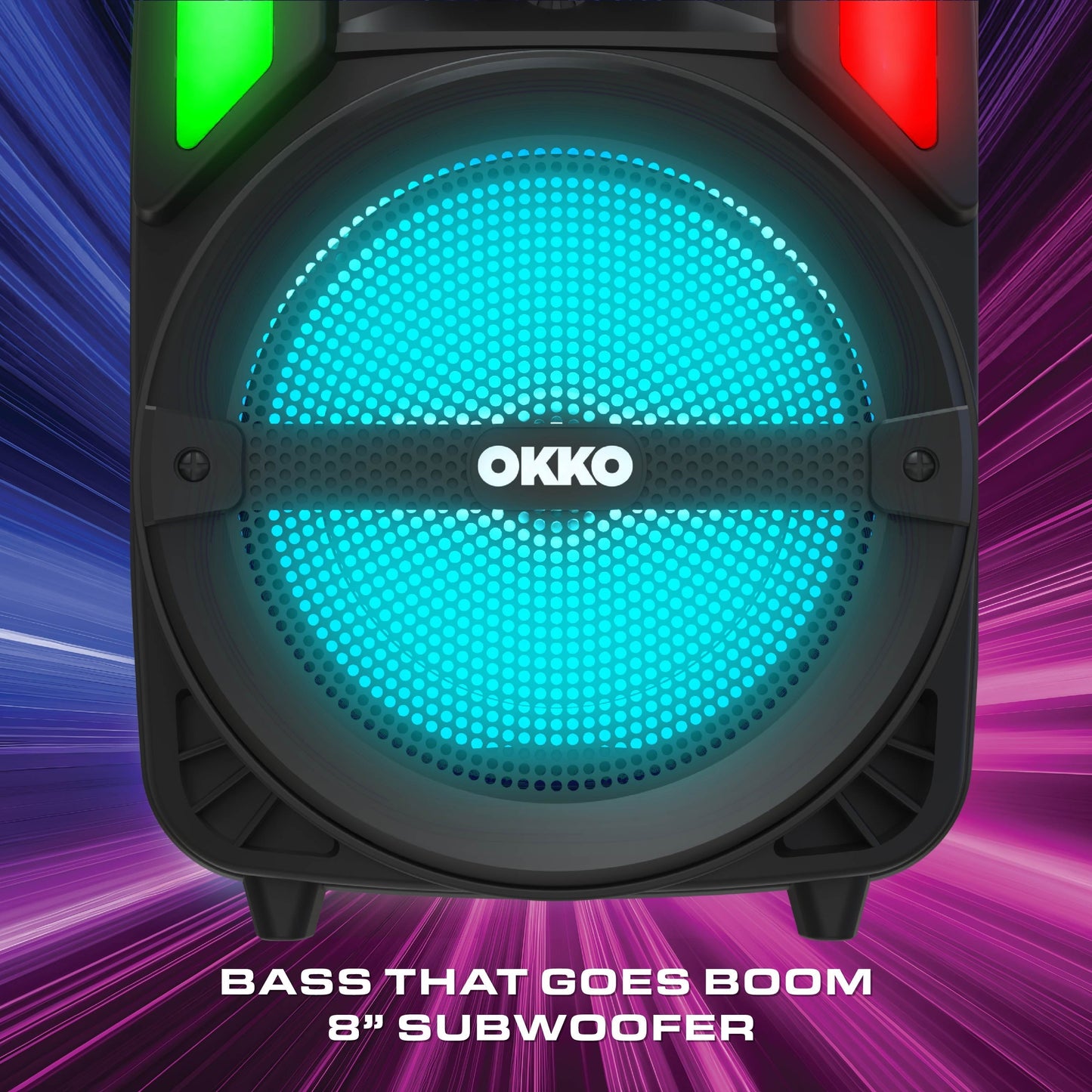 Megabass V3 Jobsite Portable Bluetooth Speaker and Karaoke System with LED Lights
