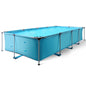 15FT Rectangular Frame Swimming Pool Metal Outdoor Backyard above Ground Pool Family Adults Splash
