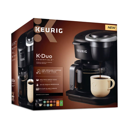 K-Duo Essentials Black Single-Serve K-Cup Pod Coffee Maker, Black