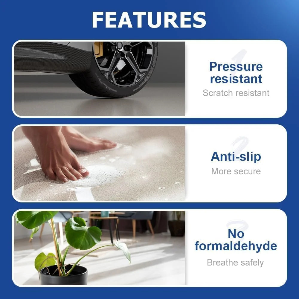 Epoxy Coloured Sand Floor Paint Coating Kit, Self Leveling Epoxy Floor Paint, High Gloss Marble Effect Coating for Garage, Outdoor, Waterproof, Non-Slip (2Kg, Medium Gray)