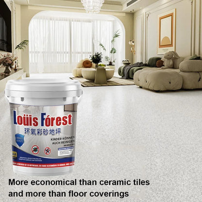 Epoxy Floor Paint for Concrete Basements and Garages with High-Gloss Marble Effect, Waterproof, Self-Leveling, Quick-Drying and Stain-Resistant