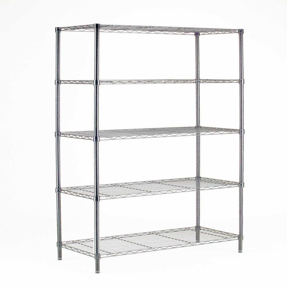 Chrome Wire 5-Tier 72" H X 36" W X 16" D, 1750Lb Total Capacity