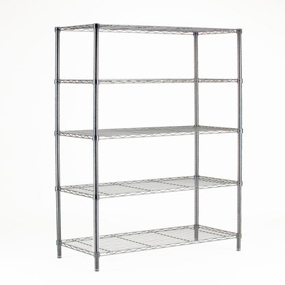 Chrome Wire 5-Tier 72" H X 36" W X 16" D, 1750Lb Total Capacity