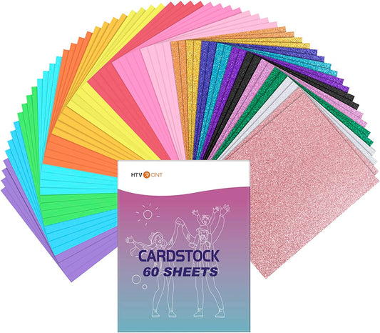60 Sheets  Colored Cardstock Paper Bundle, 20 Colors Glitter Cardstock and Colored Card Stock 8.5 X 11In, Thick Glitter Cards for Cutting Machine, Christmas Birthday Wedding Party Decora