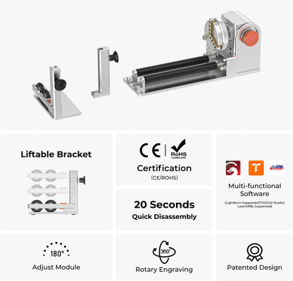 5-In-1 Rotary Roller Set for Engraving Cylindrical Objects