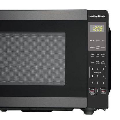 0.9 Cu. Ft. Countertop Microwave Oven, 900 Watts, Black Stainless Steel, New