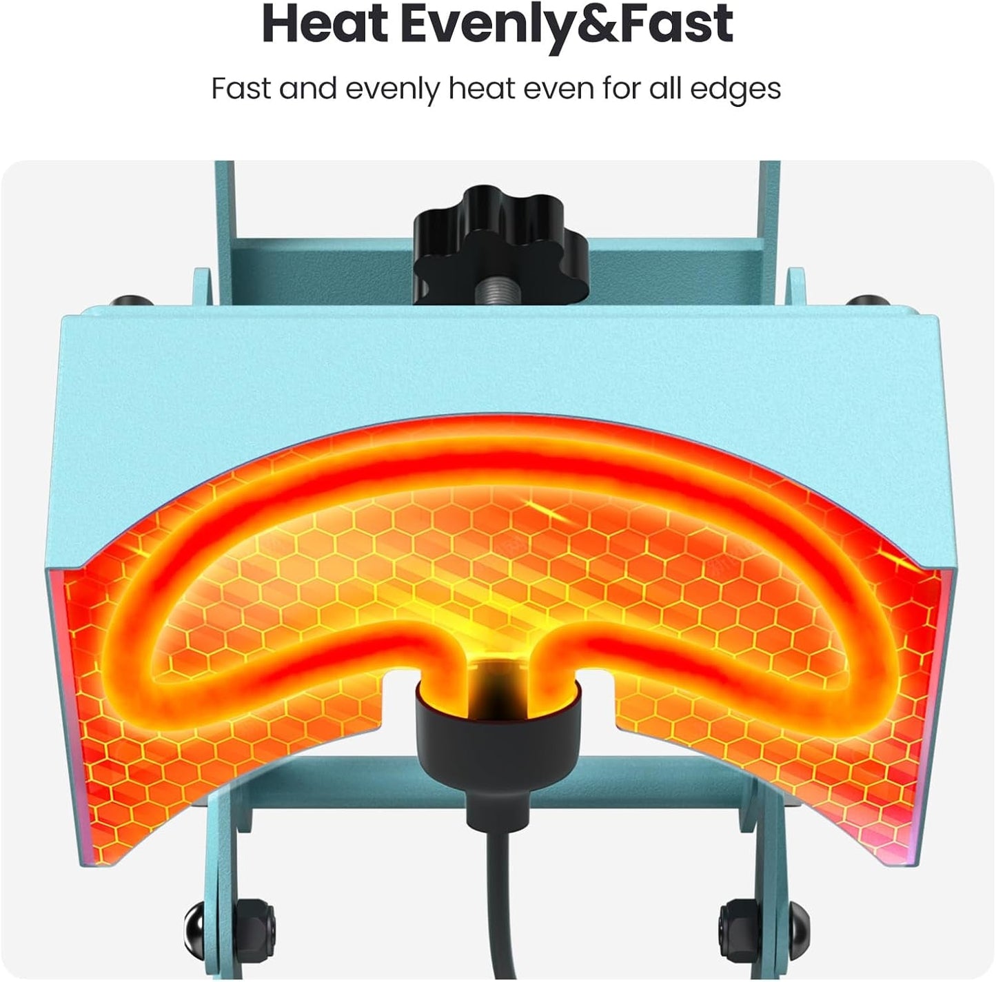 Hat Press Heat Machine for Caps with Presice Temp&Timer Control, Timer Auto Starter, Hat Heat Press with 2 Platens for Trucker Hat & HTV Iron on Vinyl, Sublimation Hat Press, Heat Transfer (Blue)