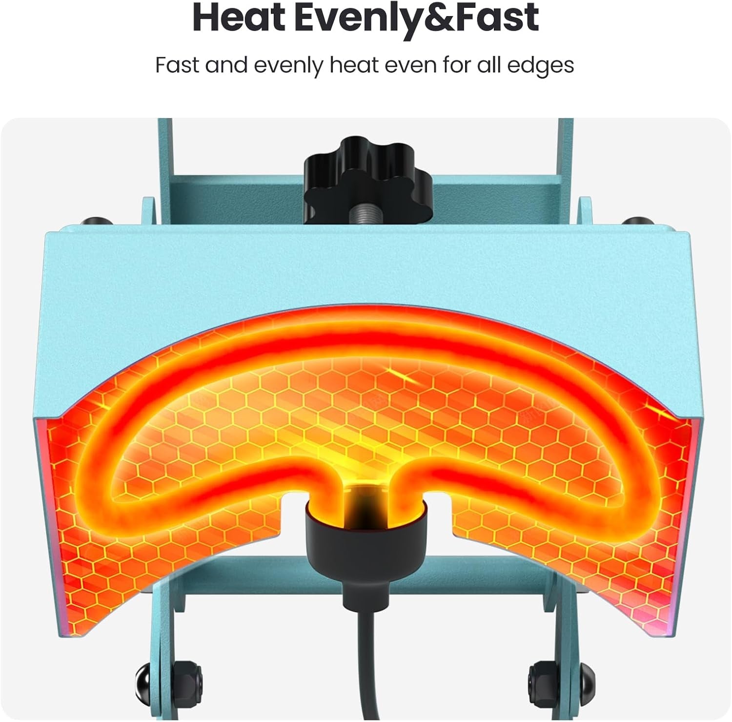Hat Press Heat Machine for Caps with Presice Temp&Timer Control, Timer Auto Starter, Hat Heat Press with 2 Platens for Trucker Hat & HTV Iron on Vinyl, Sublimation Hat Press, Heat Transfer (Blue)
