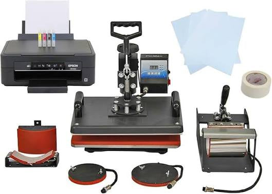 T-Shirt Printing Machine Bundle – 8 in 1 Heat Press & 2 Feet Plotter Vinyl Cutter Business Bundle