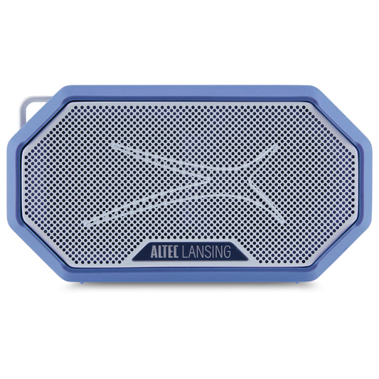 Hydramini 2.0 Everythingproof Bluetooth Speaker, Waterproof IP67, Floats, 12-Hour Playtime, Built-In Magnet, Carabiner & Mount, Blue White