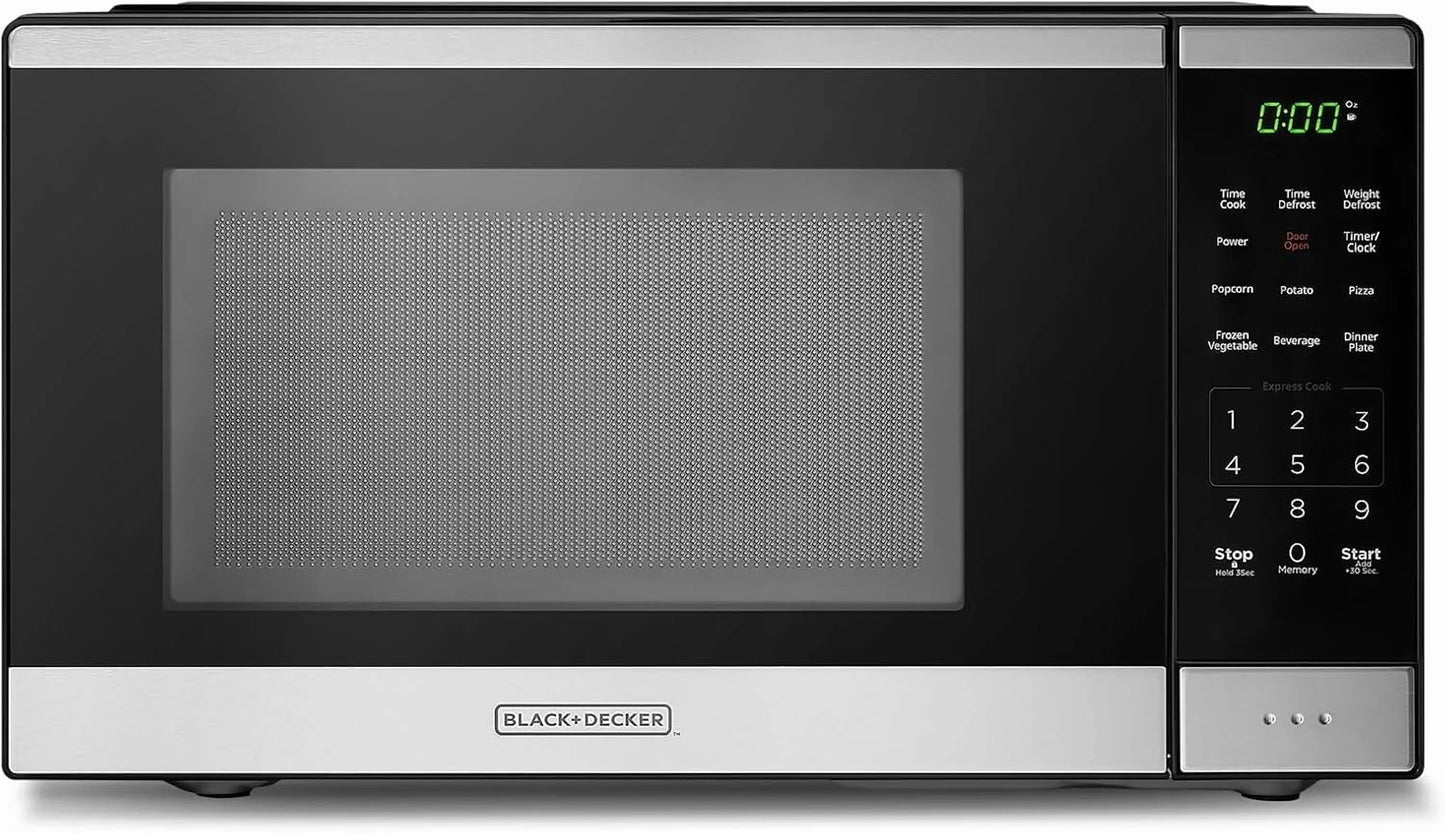 0.9 Cu Ft Microwave Oven Countertop , 6 Auto Menus, 10 Power Levels, Digital Panel, 900W