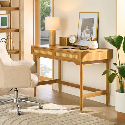 Springwood Caning Desk, Light Honey Finish