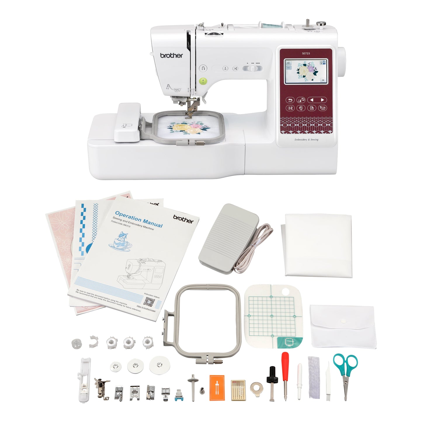 SE725 Sewing and Embroidery Machine with Artspira App, 50 Free Designs