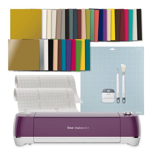 Cricut Explore Air 2, Boysenberry - Vinyl & Tool Kit Starter Bundle