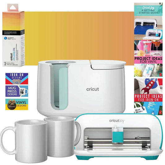 Cricut Joy Machine and Mug Press with Infusible Ink Transfer Sheets and Mug Blanks Bundle