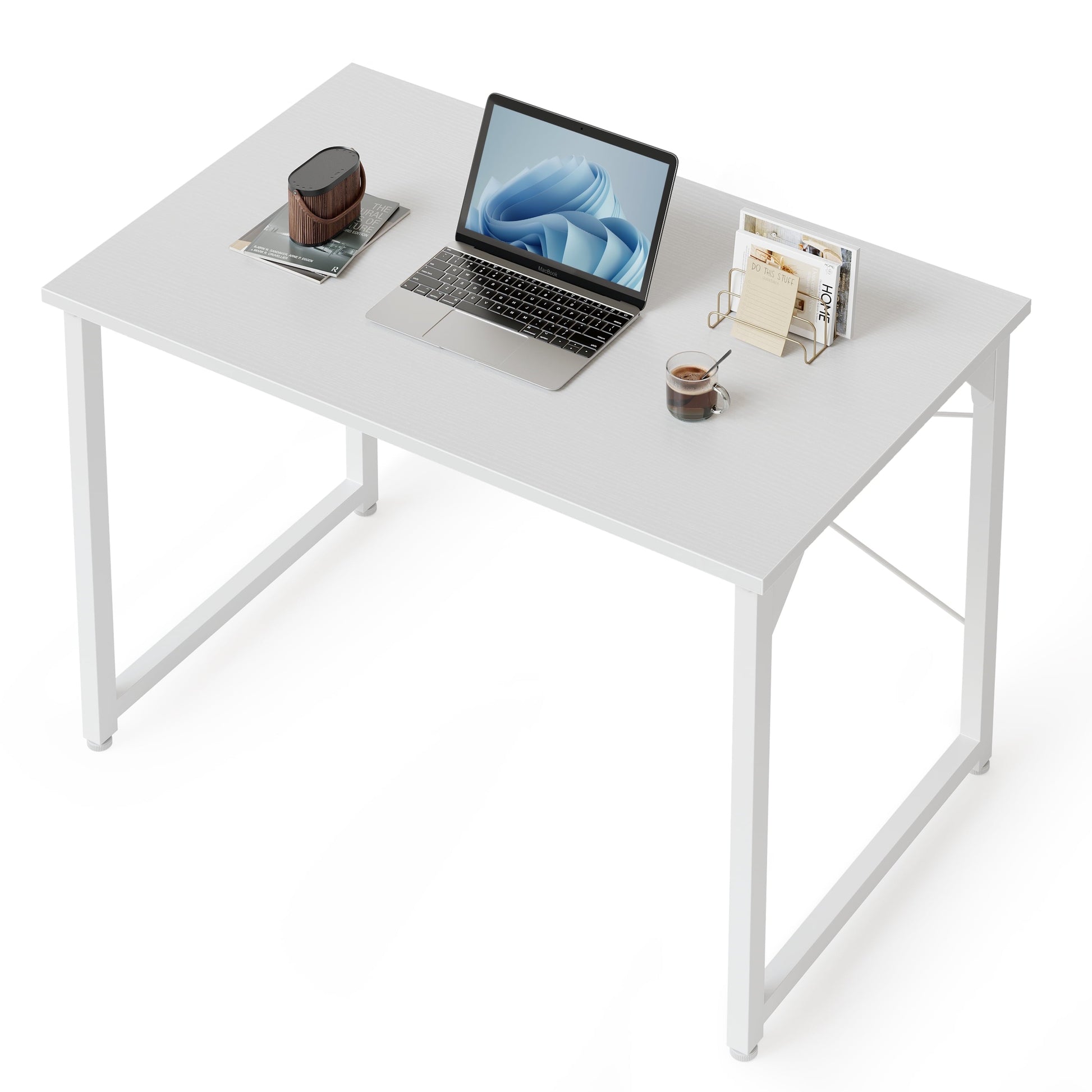 32 Inch Computer Desk, Small Home Office Desk for Small Spaces, Modern Simple Style for Home Office Study, Perfect for Students and Adults, White