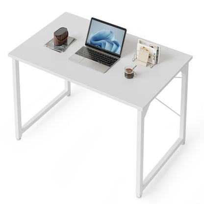 32 Inch Computer Desk, Small Home Office Desk for Small Spaces, Modern Simple Style for Home Office Study, Perfect for Students and Adults, White