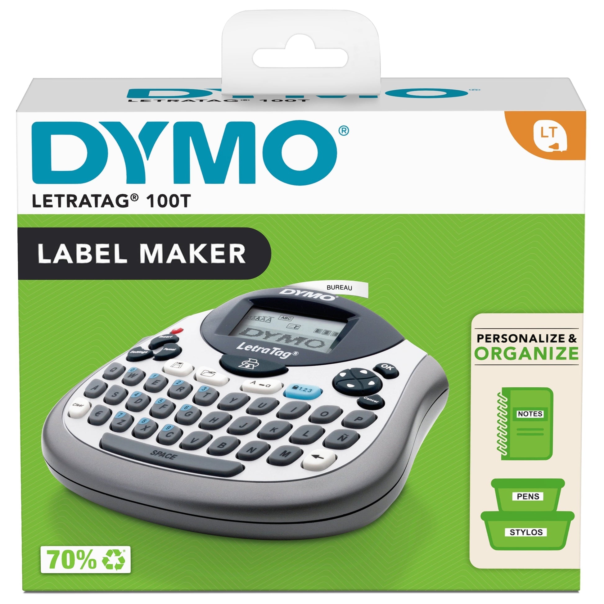 Letratag 100T QWERTY Label Maker, Includes Black Print on White Paper Label, 1 Count