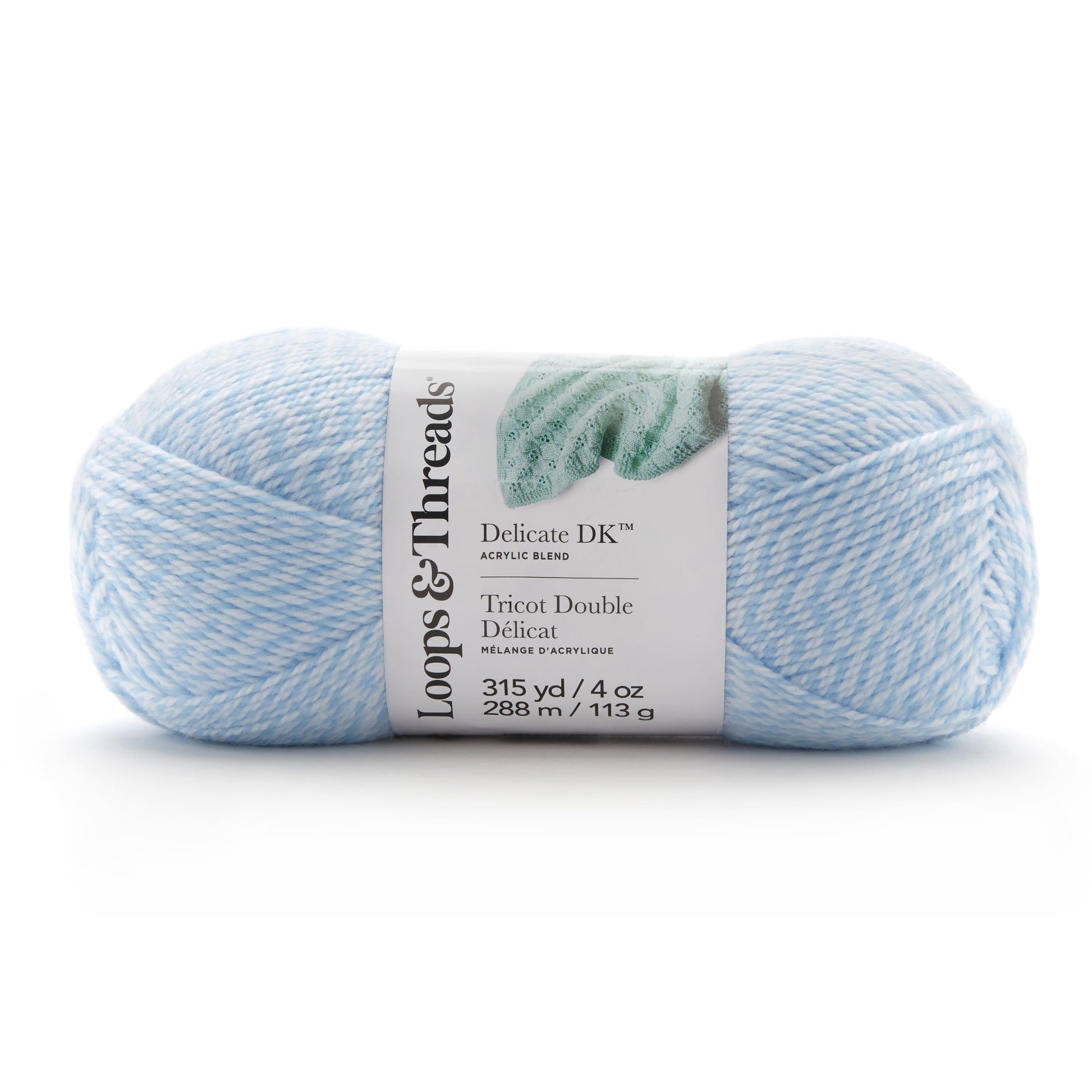 Delicate DK Yarn by Loops & Threads - Yarn for Knitting - Crochet - Weaving - and Arts & Crafts - Blue - Acrylic Yarn - 4 Oz