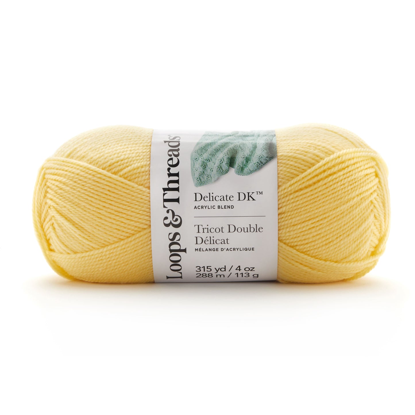 Delicate DK Yarn by Loops & Threads - Yarn for Knitting - Crochet - Weaving - and Arts & Crafts - Yellow - Acrylic Yarn - 4 Oz