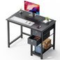 Computer Desk with Drawer 40 Inch PC Table Study Desk with 2-Tier Drawers Storage Shelf Headphone Hook, Modern Simple Style Laptop Desk