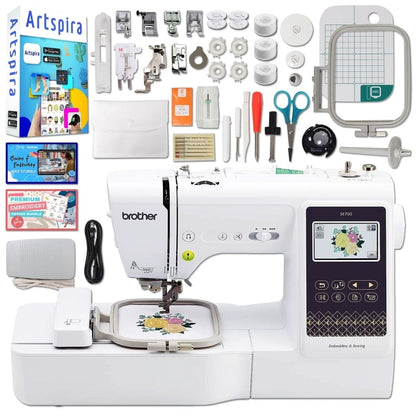 Brother SE700 Embroidery & Sewing Machine W/ 50 Spools, Bobbins & Accessories