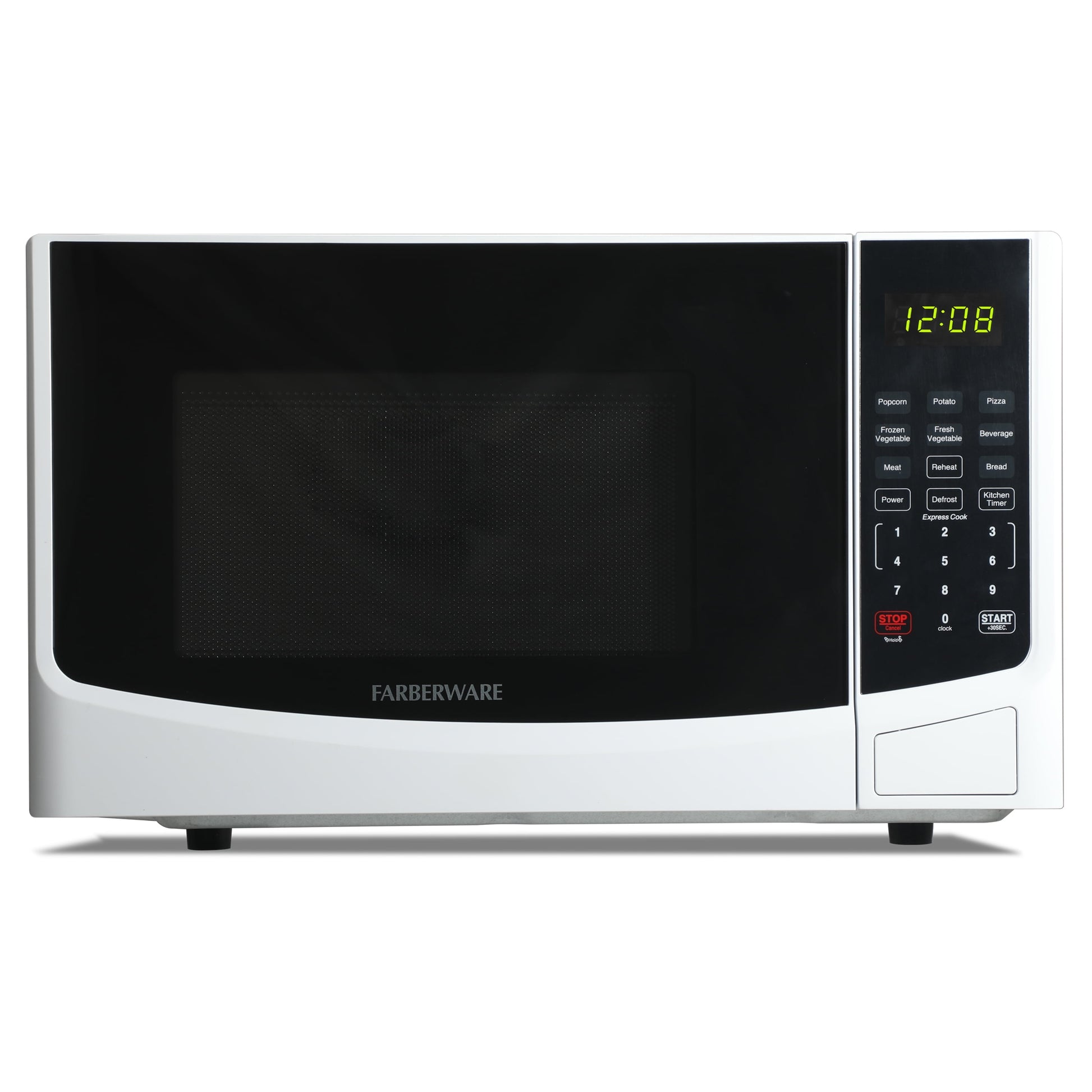 0.9 Cu. Ft. Countertop Microwave Oven – 900W Power, Auto Cook Settings, Defrost, and Safety Lock – White