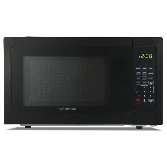 1.1 Cu. Ft. Countertop Microwave Oven – 1000W Power, Auto Cook Settings, Defrost, and Safety Lock – Black