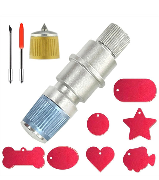 CB09 for Silhouette Cameo 4 Engraving Tip and Cuttering Holder Tool, 2 Vinyl Fabric Cutting Blade and 7 Lovely Blank Tags, for Use in Silhouette Cameo 4/Portrait/Curio/Graphtec 6000/Plotter