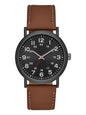 Men'S Watch: Gunmetal Case, Black Easy Read Dial, Cognac Vegan Leather Band (FMDOGE009)