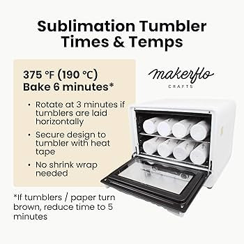 Makerflo 40L Sublimation Oven for Tumblers, Mugs & Bottles – Large Capacity Heat Press Oven with Heat-Resistant Gloves, Wire Shelf, Mesh Tray & Drip Catch Plate, DIY Craft & Small Business Use