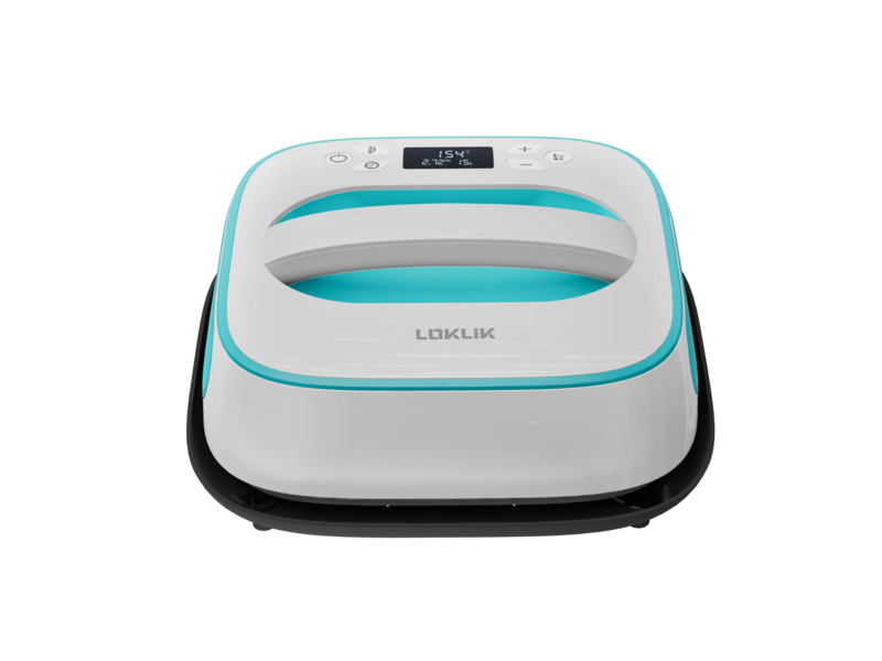 LOKLIK Impress Easy - HTV Heat Transfer Vinyl Heat Press Machine for Sublimation Printing with Large 25cm Plate - Perfect for T Shirts/Fabric/Clothes - White 9x9