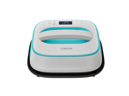 LOKLIK Impress Easy - HTV Heat Transfer Vinyl Heat Press Machine for Sublimation Printing with Large 25cm Plate - Perfect for T Shirts/Fabric/Clothes - White 9x9