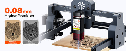 ACMER S1 Laser Engraver, 6000mW Laser Engraver Machine Higher Accuracy Lazer Cutter and Engraving Machine with Working Area 130x130mm,0.04mm Laser Spot Engraving Machines & Tools