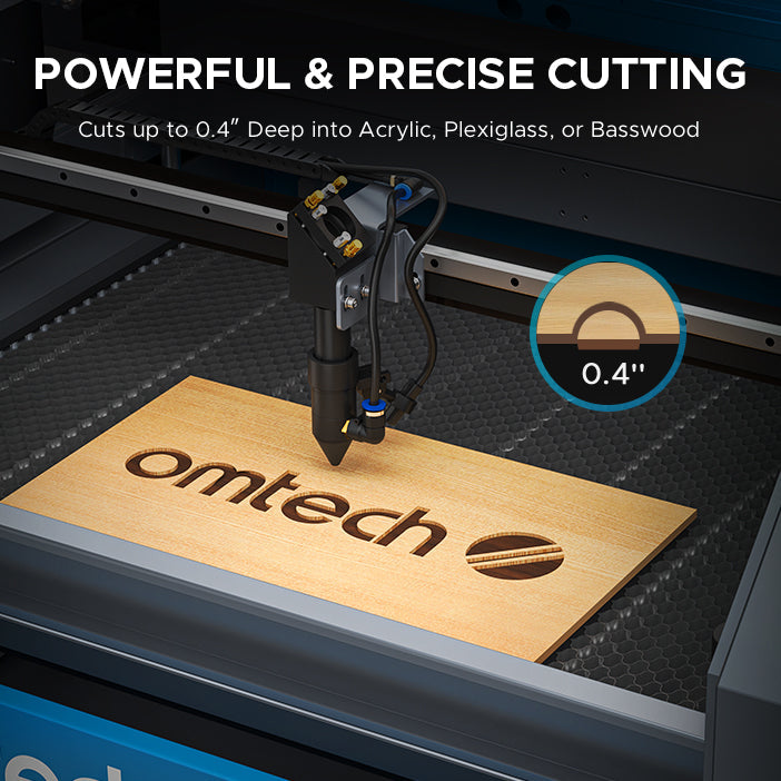 OMTech Maker MF2028-80 90W CO2 Laser Cutter and Engraver with 20" x 28" Working Area