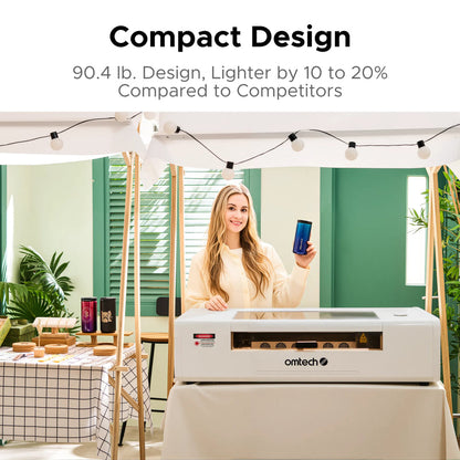 OMTech Polar Lite 55W Desktop CO2 Laser Engraver and Cutter