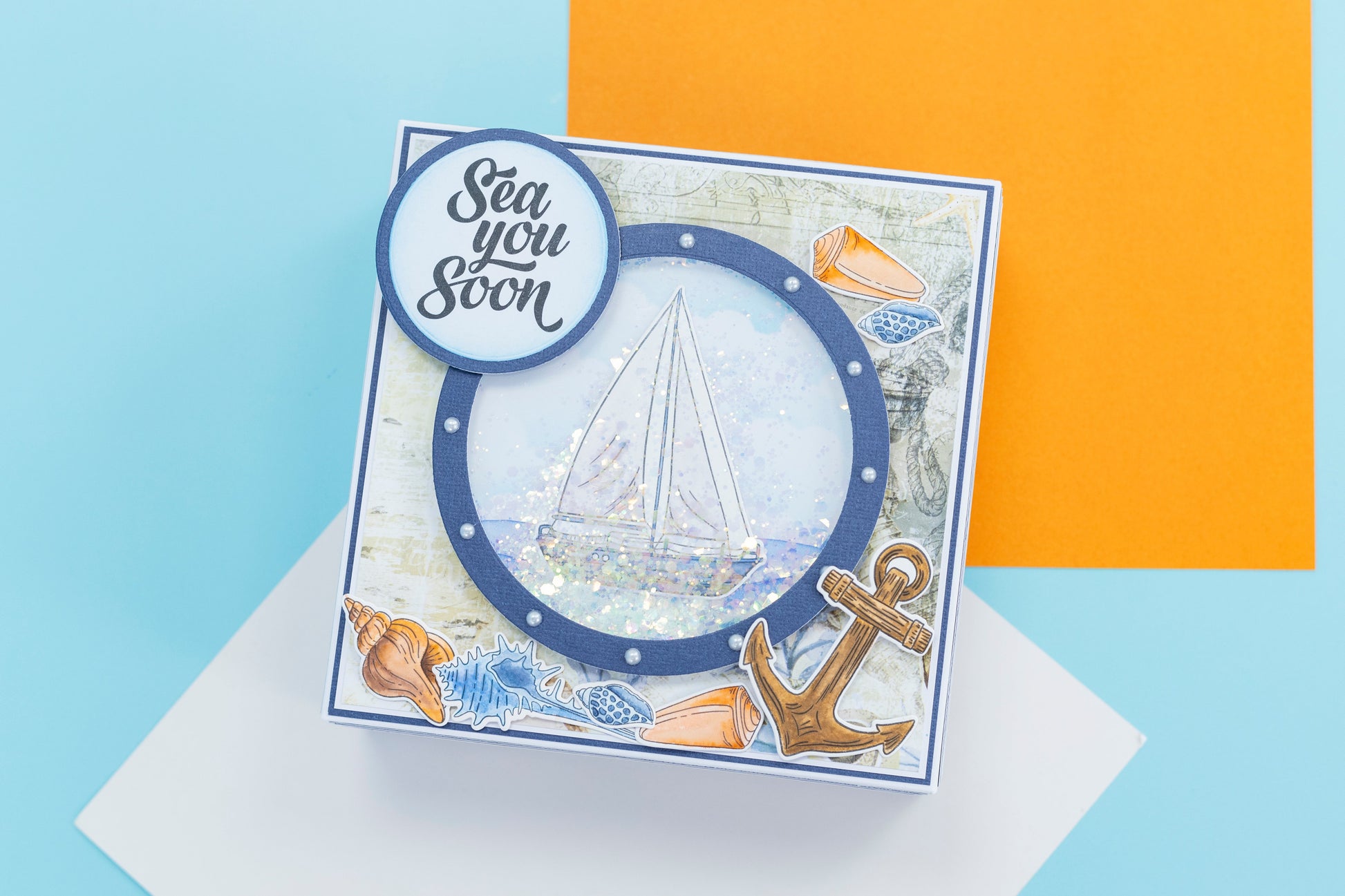 Crafter'S Companion Coastal Collection Stamp & Die - Out at Sea