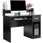 Wood Computer Desk Office Black Laptop PC Work Table Home Drawer & Keyboard Tray