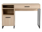 Wood & Metal Writing Desk with 1 Drawer and 1 Door for Teen Adult,29.92 In, Natural Finish.