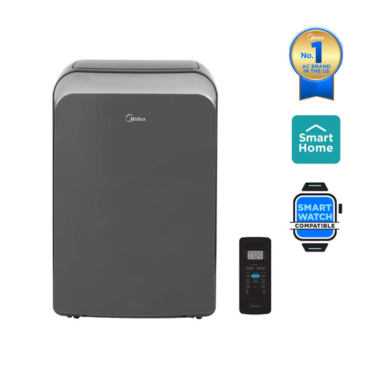 8,000 BTU Portable Air Conditioner, 3-In-1 Dehumidifier, Fan, Cool, Comfortsense Remote, Wi-Fi and Alexa, Gray